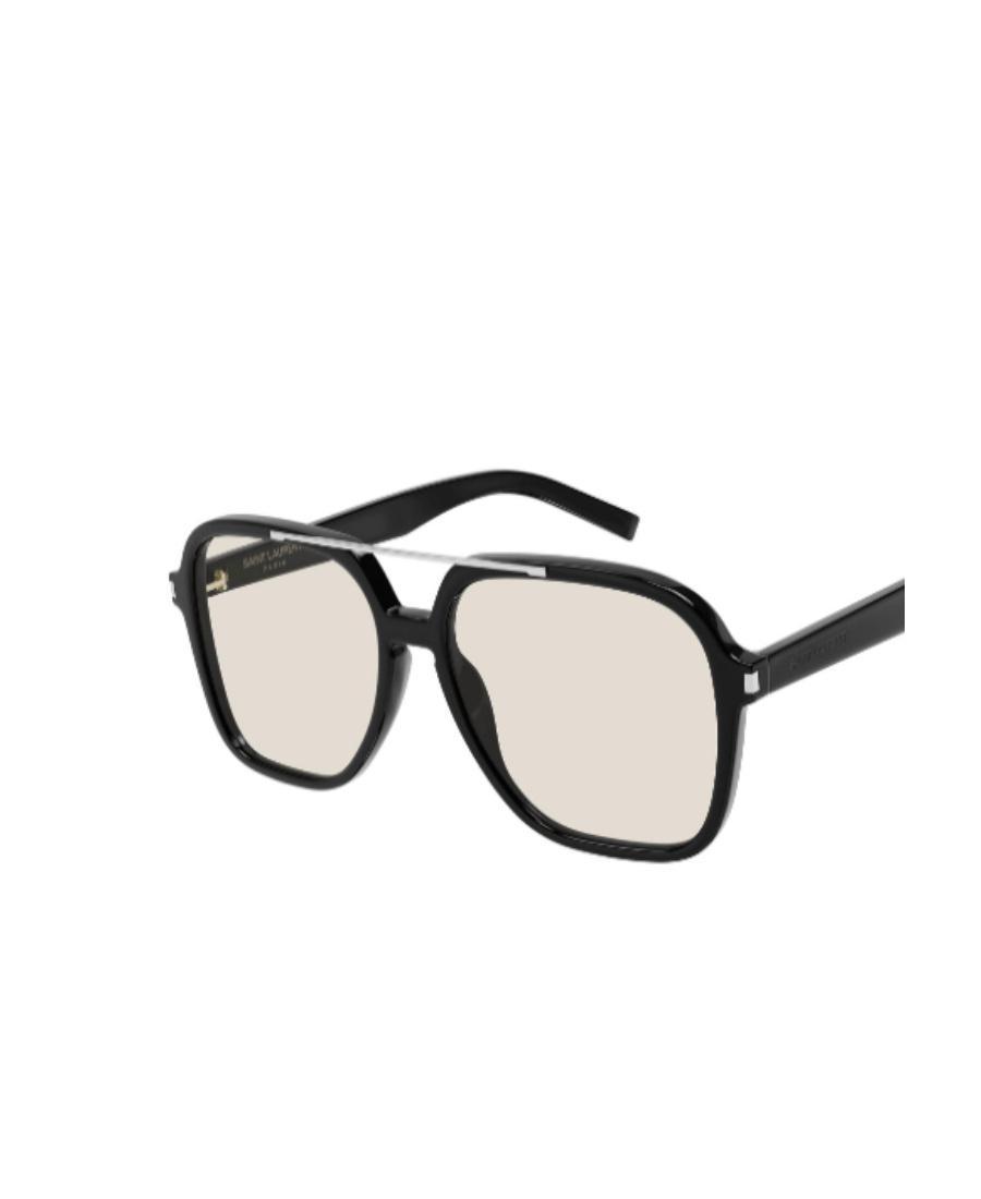 SAINT LAURENT Logo Square-frame Glasses In White Product Image