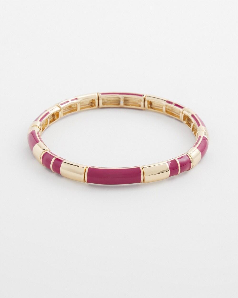 Magenta Colorblock Stretch Bracelet Product Image