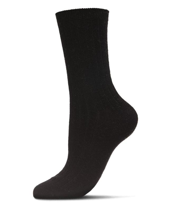 MeMoi Womens Rib Cashmere Crew Socks Product Image