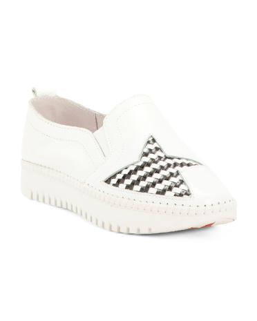 Leather Slip On Perforated Sneakers for Women Product Image