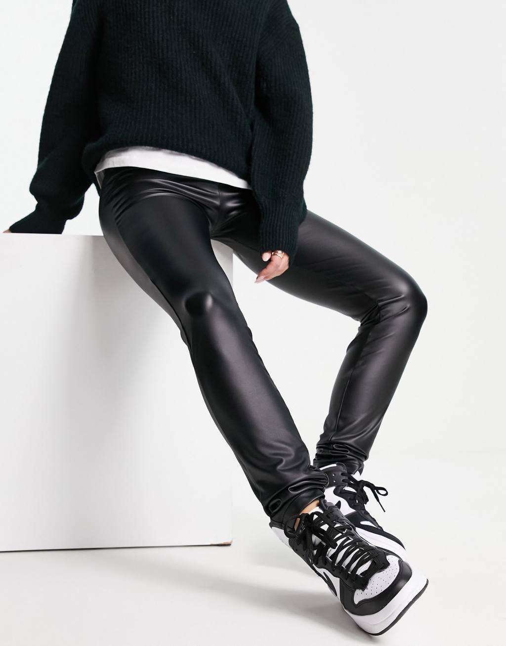 Noisy May faux leather leggings Product Image