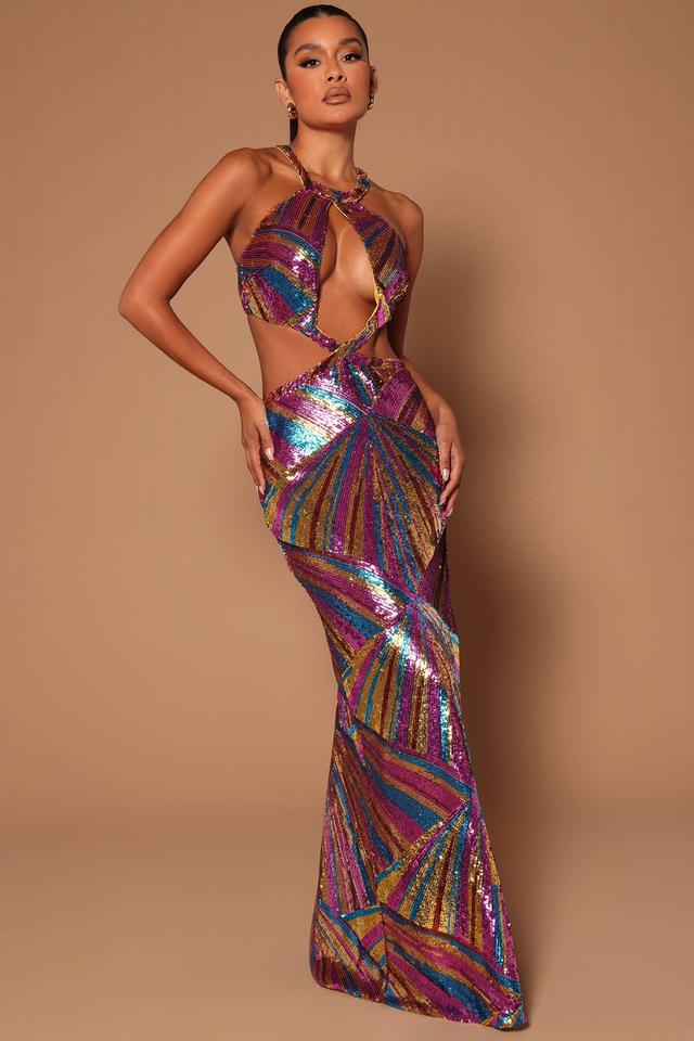 Svetlana Sequin Maxi dress - Multi Color Product Image