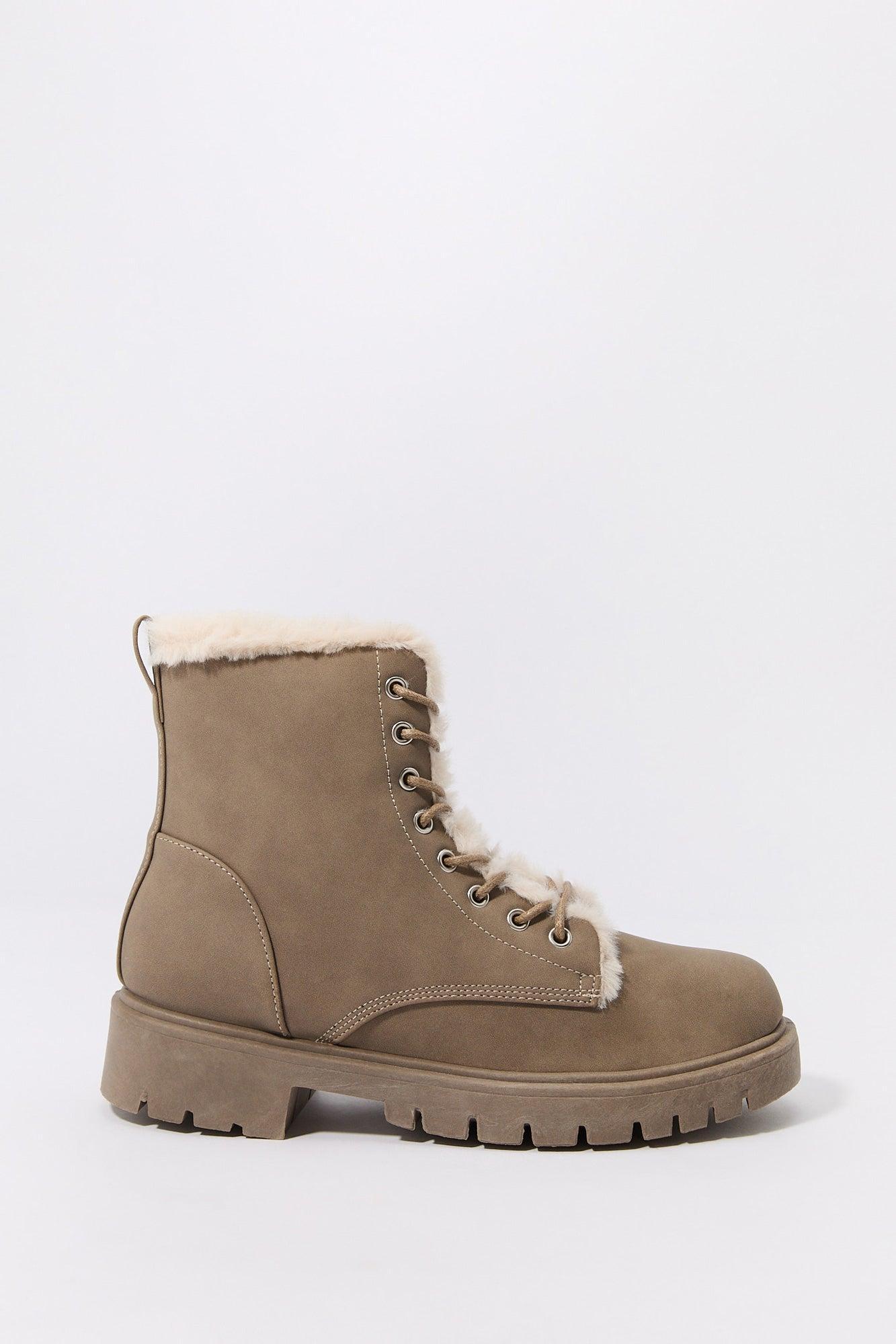 Faux Fur Lined Lace Up Boot Female Product Image