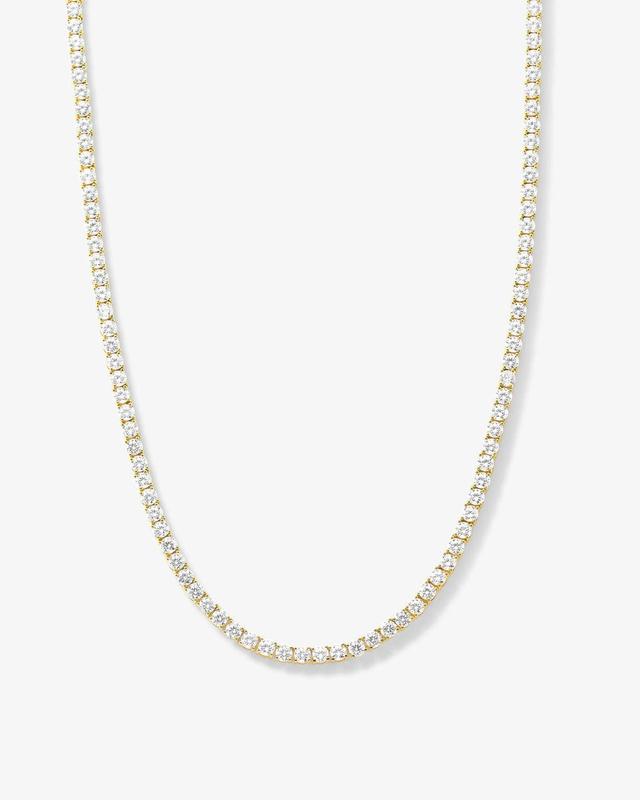 Grand Heiress Tennis Necklace 18" - Gold|White Diamondettes Product Image