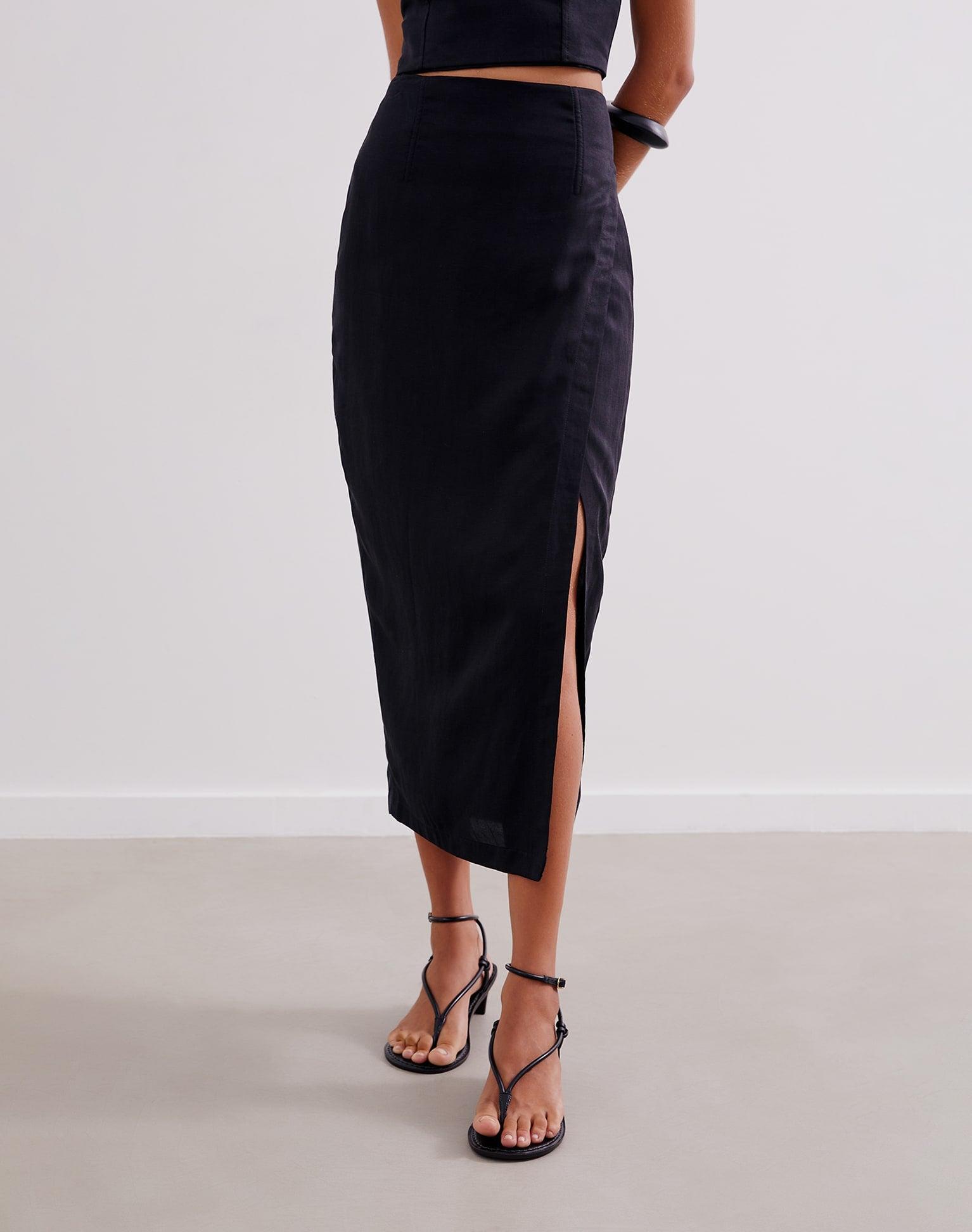 Niara Long Skirt - Black Product Image