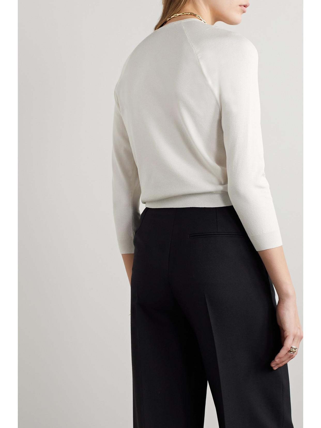 THE ROW Corin Silk-blend Sweater In White Product Image