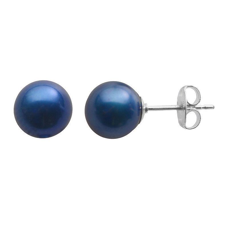 PearLustre by Imperial Dyed Freshwater Cultured Pearl Sterling Silver Stud Earrings, Womens, Blue Blue Product Image