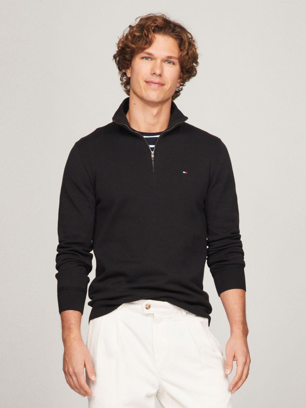 Tommy Hilfiger Men's Flag Logo Quarter-Zip Sweater Product Image