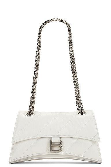 Balenciaga Small Crush Chain Shoulder Bag in White Product Image