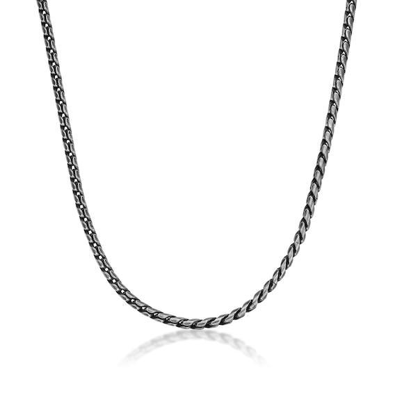 Men's 5.0mm Antique-Finish Link Chain Necklace in Solid Stainless Steel - 24" Product Image