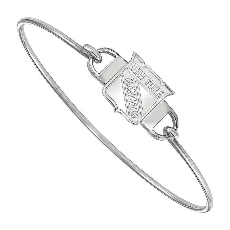 LogoArt New York Rangers Sterling Silver Wire Bangle Bracelet, Womens Product Image