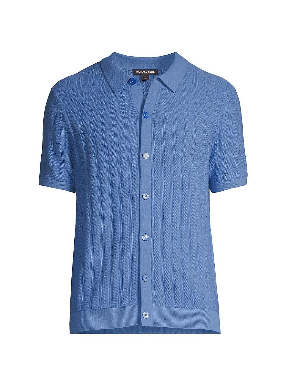 Mens Textured Polo Shirt Product Image