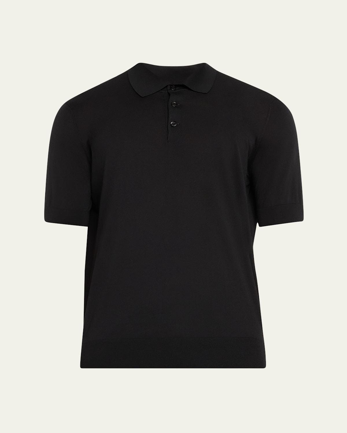 Mens Cotton-Silk Polo Shirt Product Image