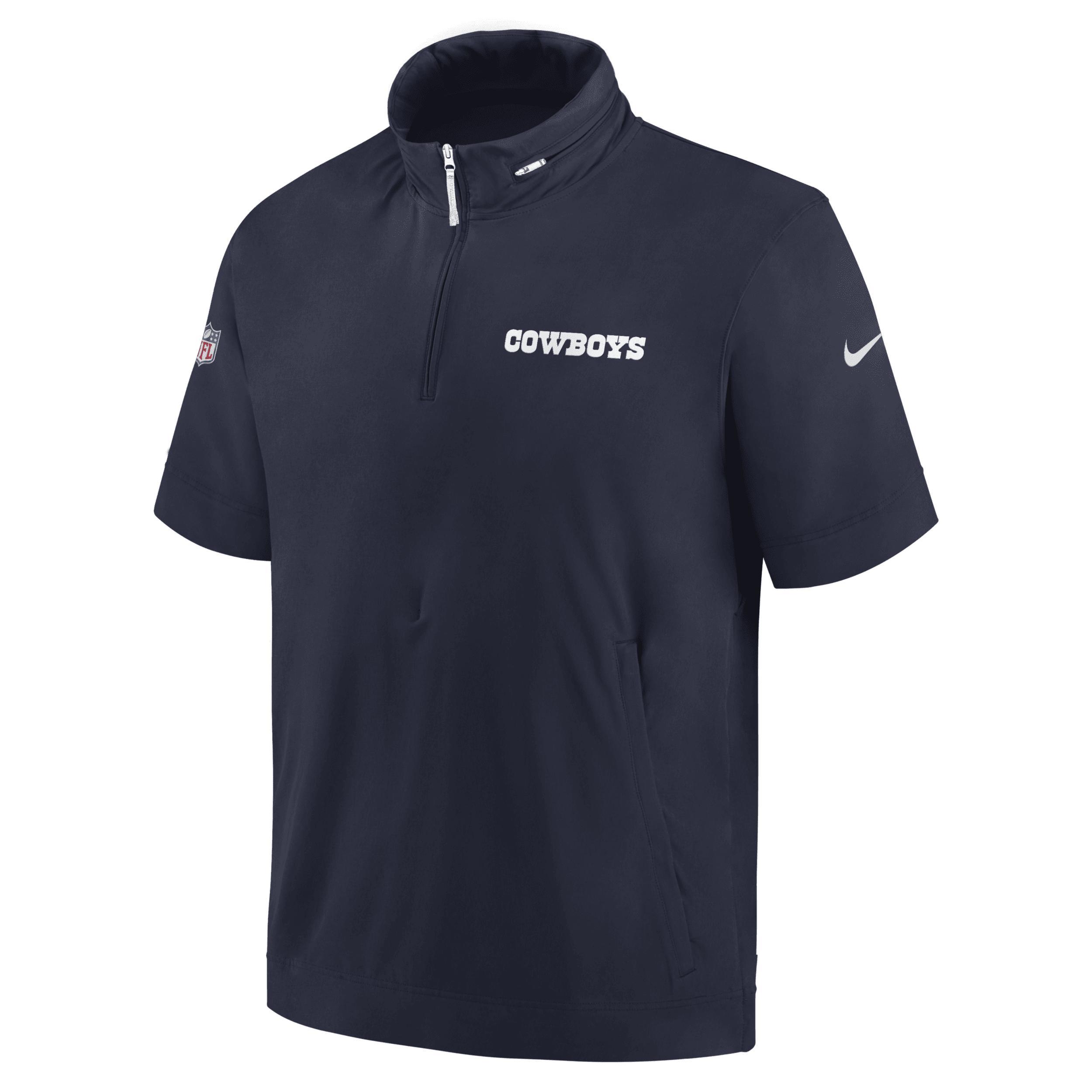 Chicago Bears Sideline Coach Nike Mens NFL 1/2-Zip Short-Sleeve Hooded Jacket Product Image