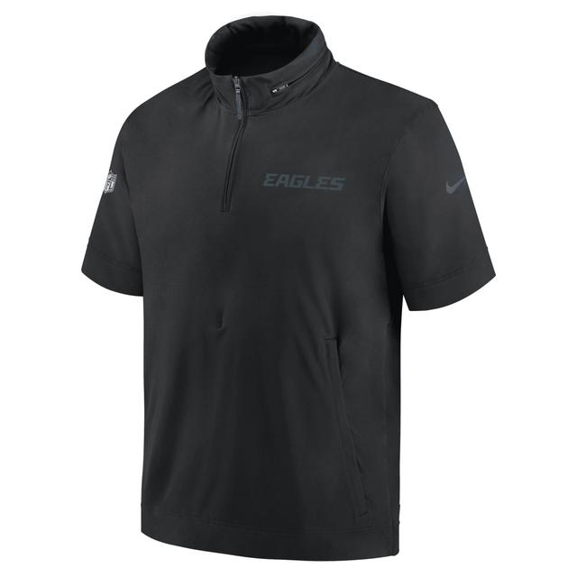 Seattle Seahawks Sideline Coach Nike Men's NFL 1/2-Zip Short-Sleeve Hooded Jacket Product Image