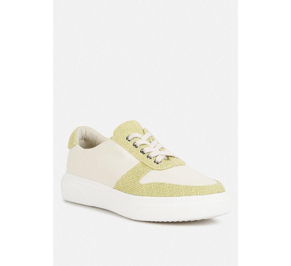 Kjaer Womens Dual Tone Leather Sneakers Product Image