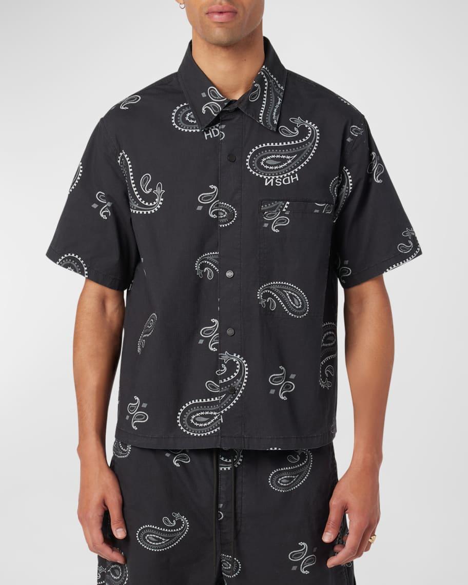 Men's Cropped Paisley Button-Down Shirt Product Image