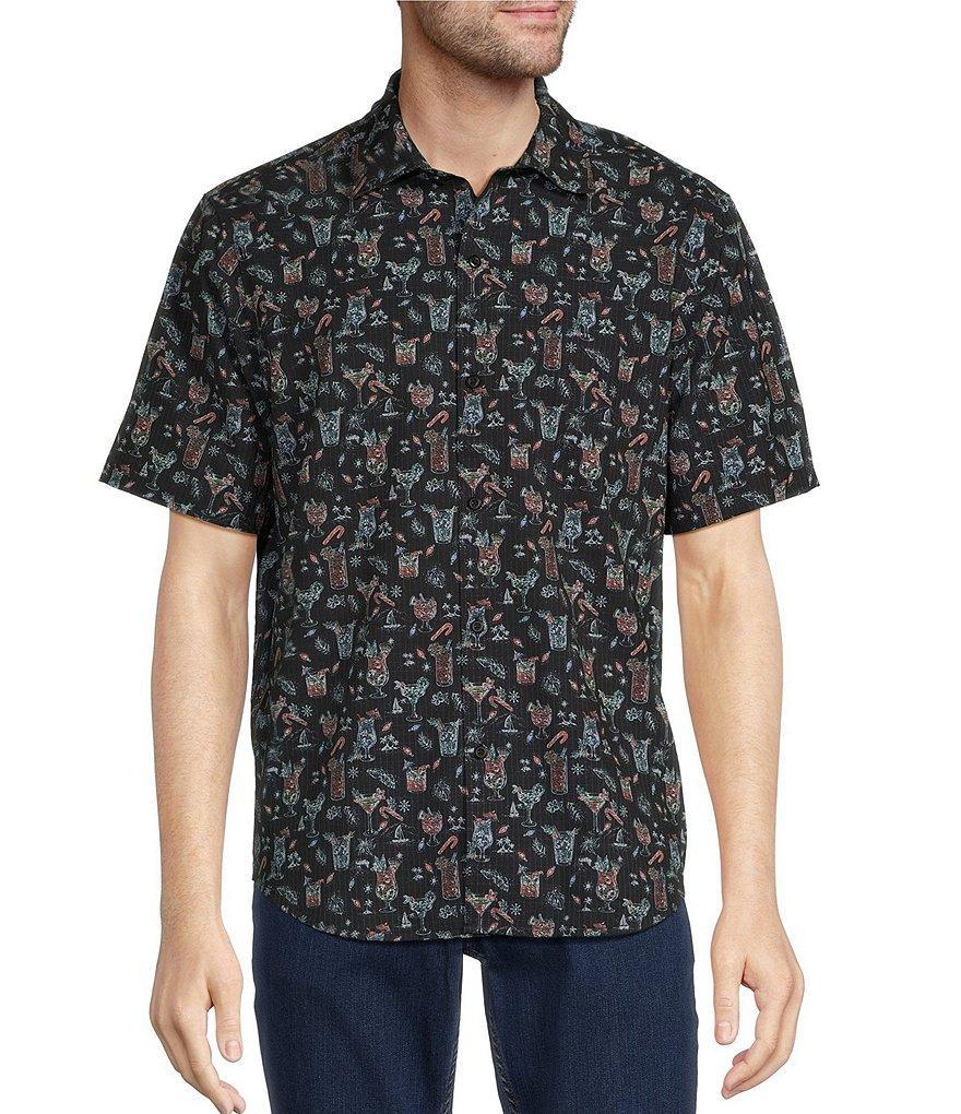 Tommy Bahama Big & Tall Bahama Coast Christmas Boozy Nights Short Sleeve Woven Shirt Product Image