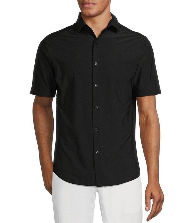 Murano Slim Fit Solid Heather Short Sleeve Woven Shirt Product Image