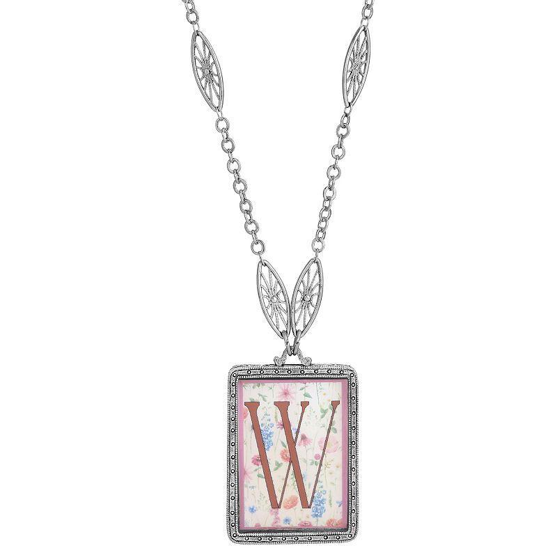 1928 Floral Motif Initial Pendant, Womens, U Product Image