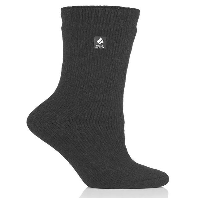 Womens Heat Holders Lite 5x Warmer Solid Crew Socks Grey Product Image