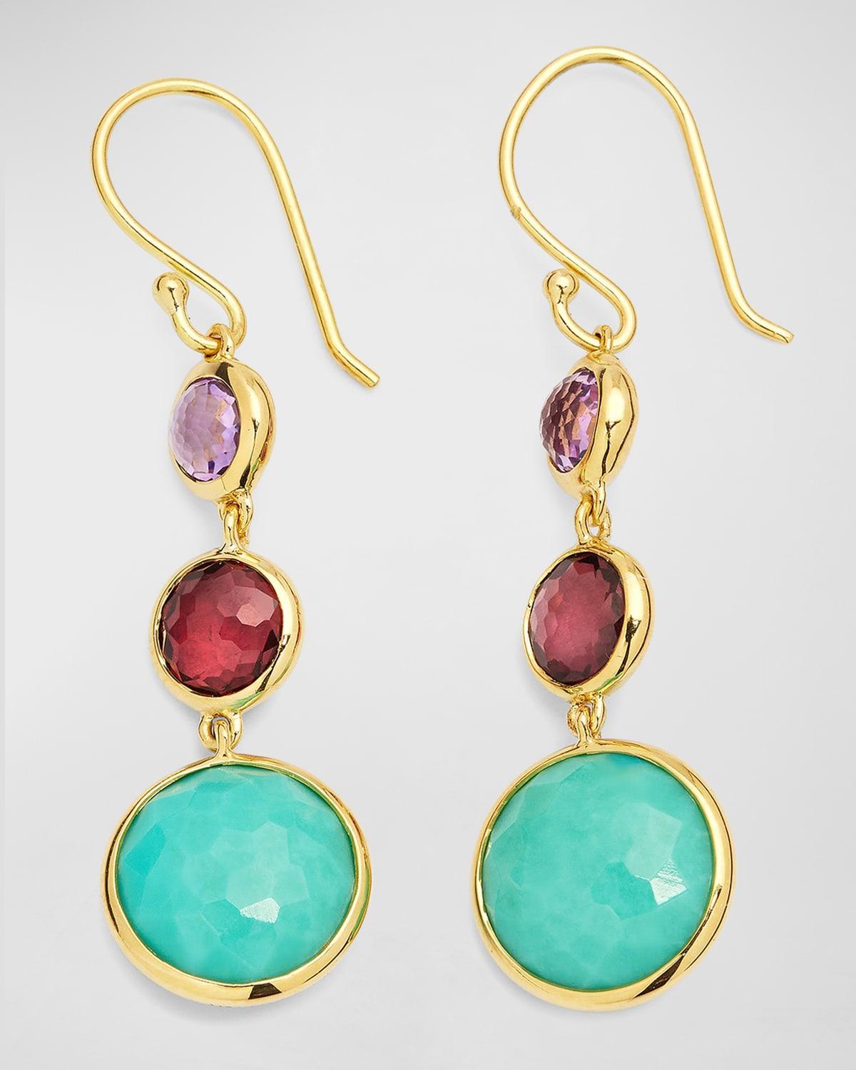 Womens Lollipop 18K Yellow Gold & Multi-Stone Triple-Drop Earrings Product Image