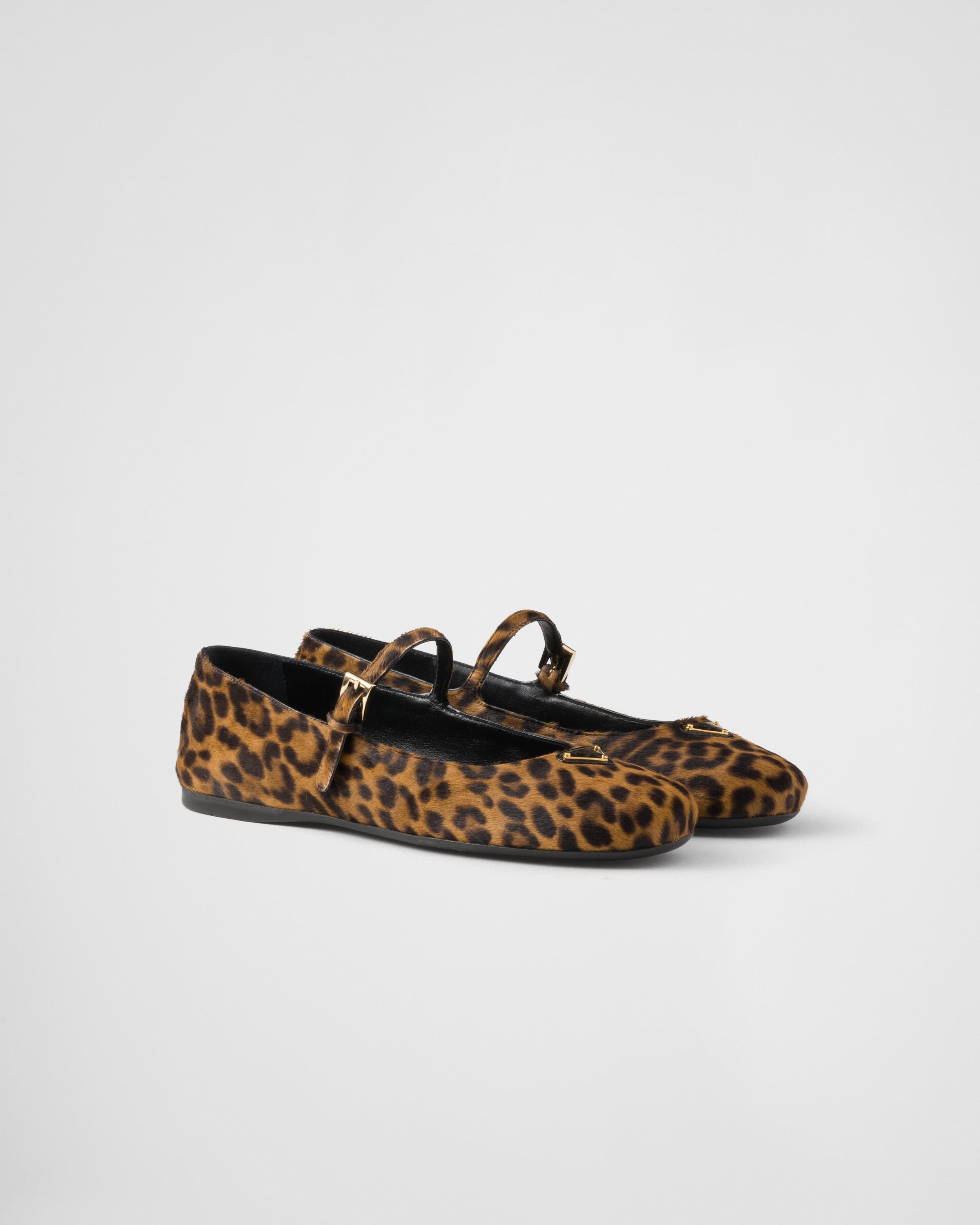 Printed leather ballerinas Product Image