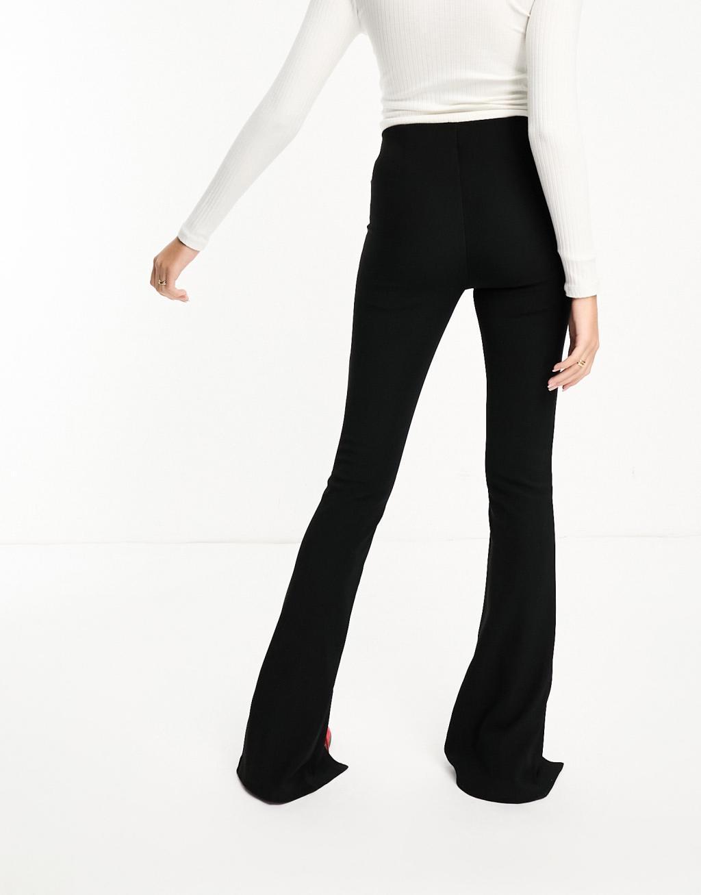 Only Tall high rise split front legging pants in black  Product Image