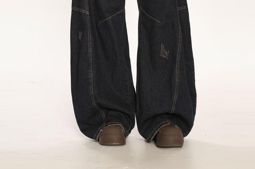 High Rise Chain Print Wide Leg Jeans Product Image