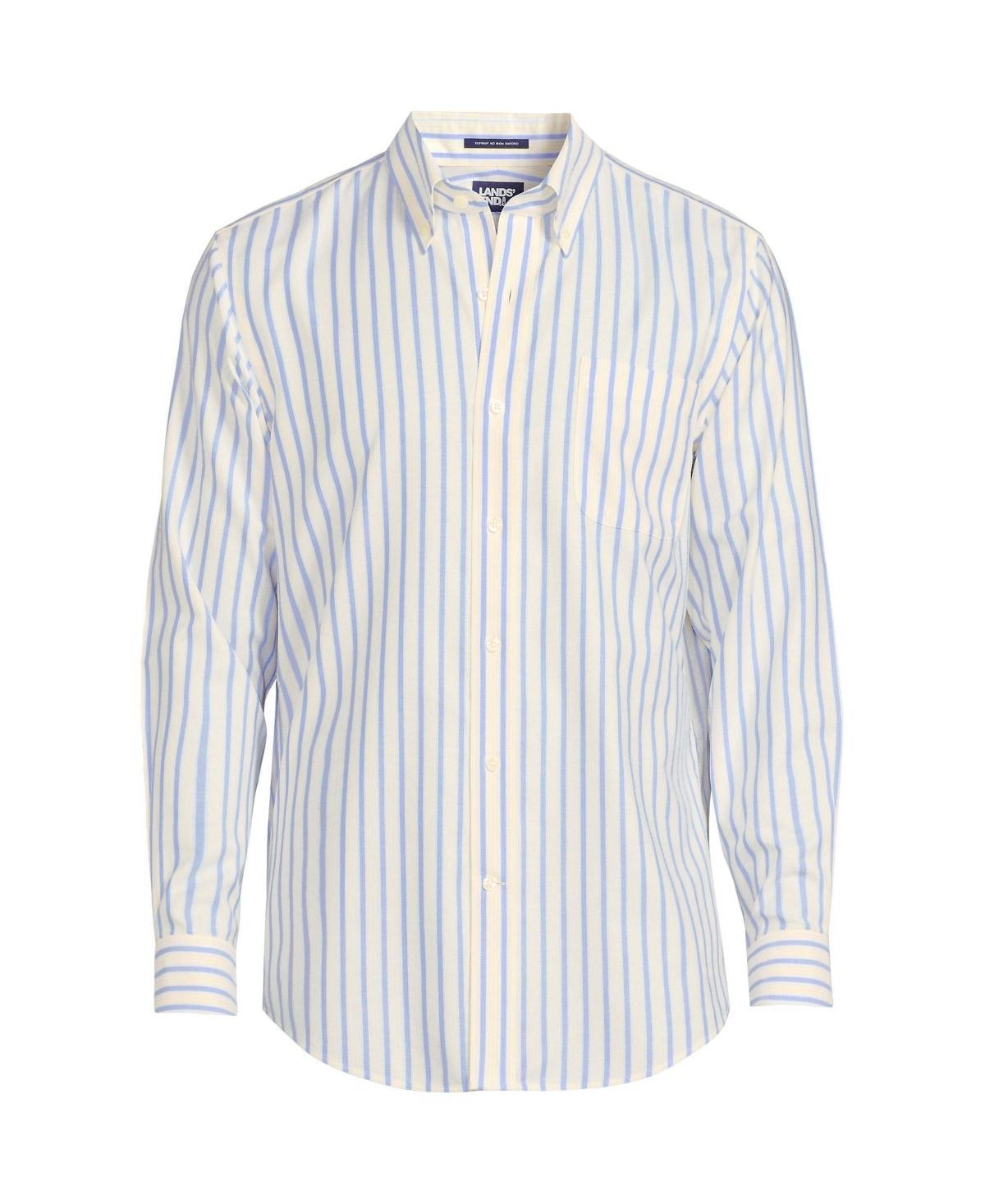 Lands End Mens Pattern No Iron Supima Oxford Dress Shirt Product Image