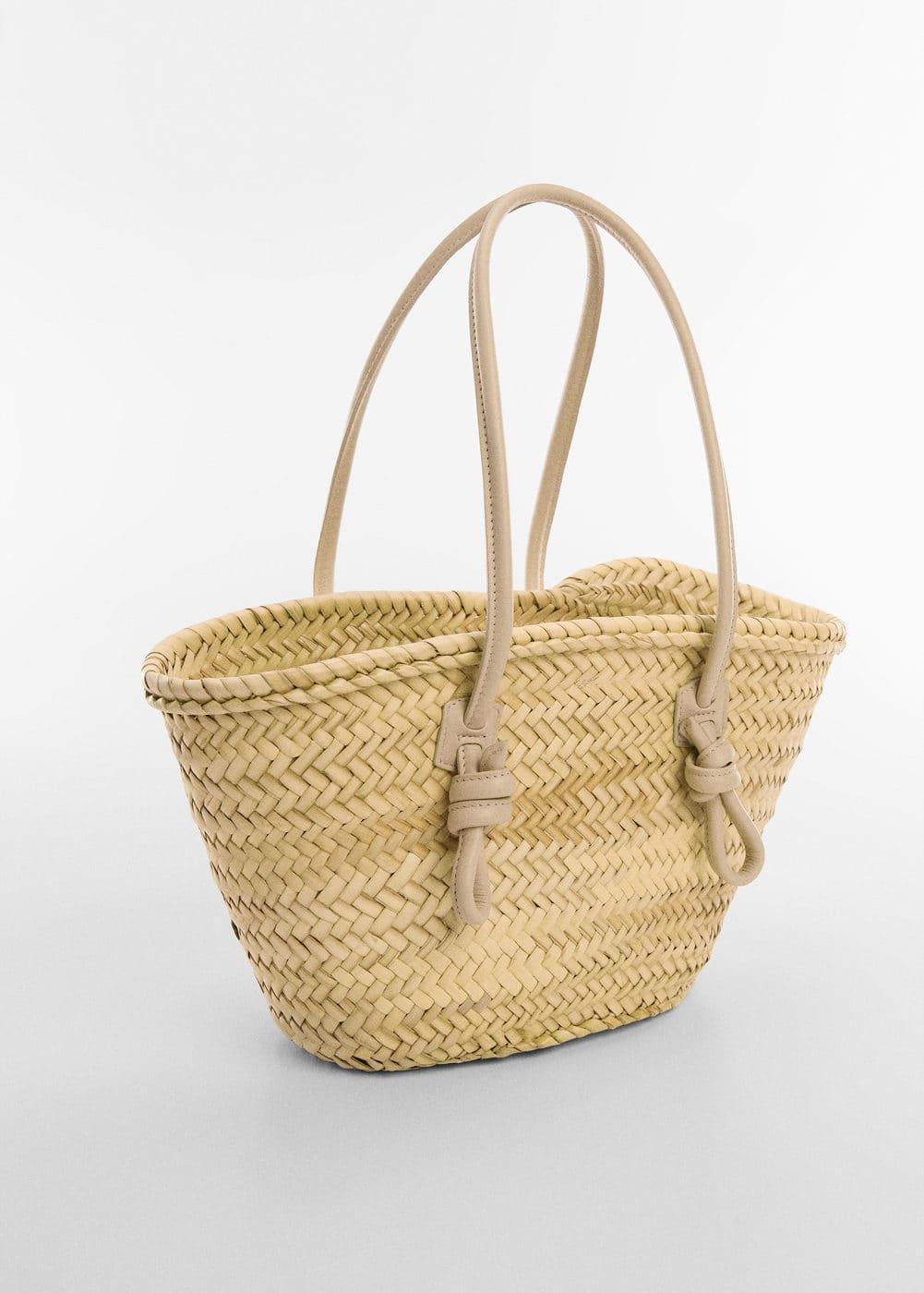 MANGO - Leather basket bag - One size - Women Product Image