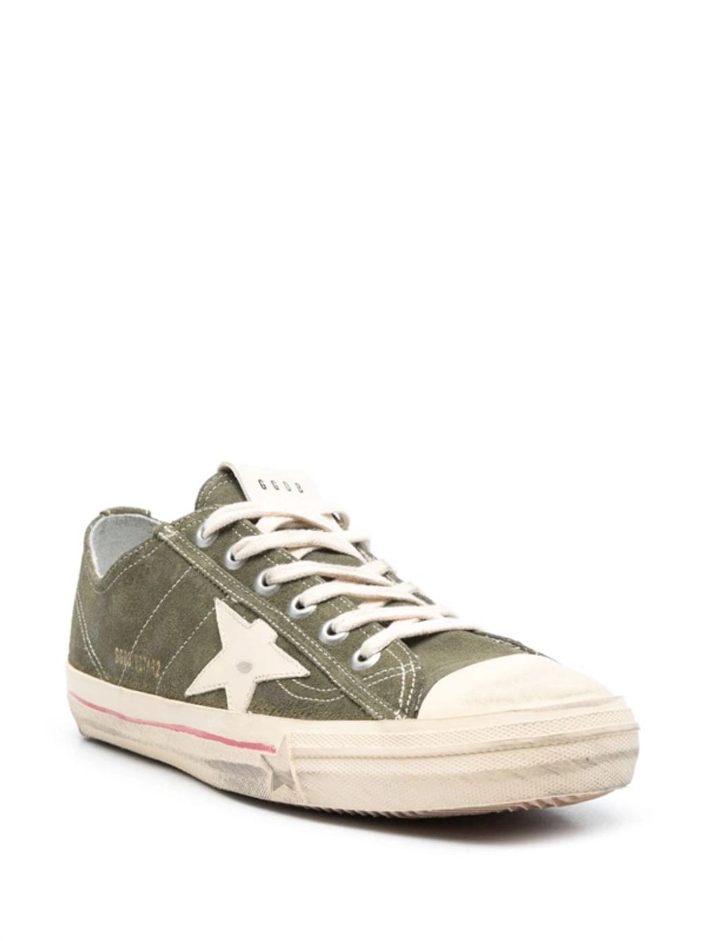 GOLDEN GOOSE Star-patch Lace-up Sneakers In Green Product Image