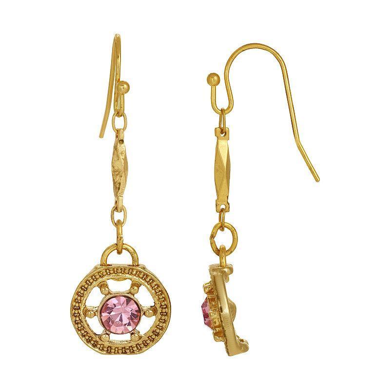 1928 Gold Tone Drop Earring, Womens, Pink Product Image