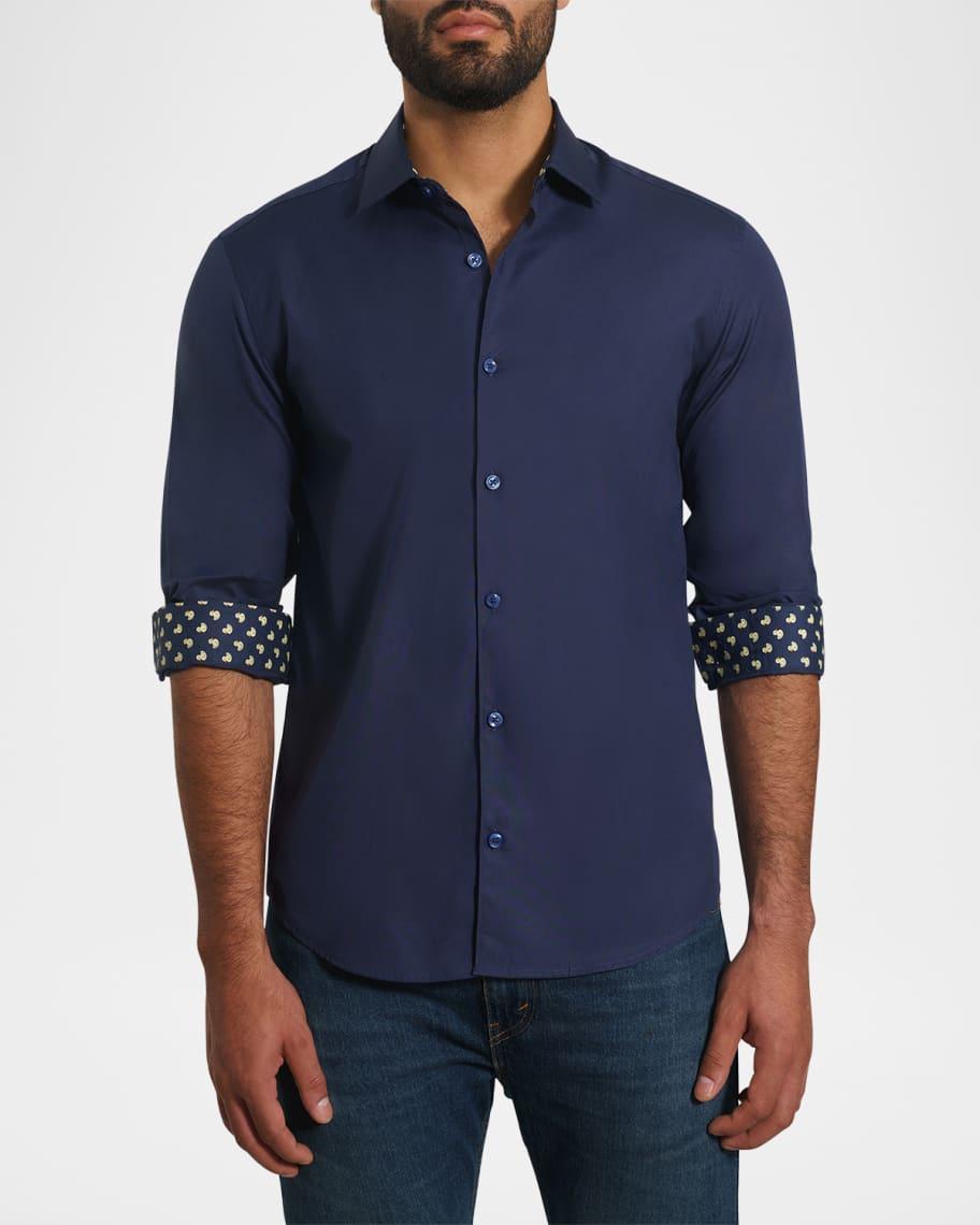 Men's Contrast-Reverse Solid Sport Shirt Product Image