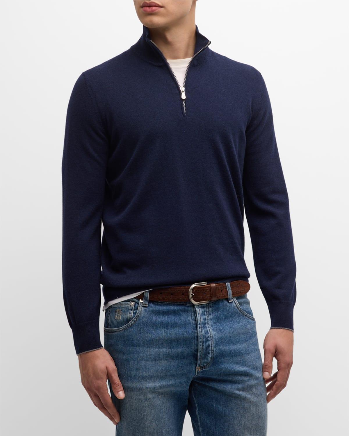 Mens Cashmere Quarter-Zip Sweater Product Image