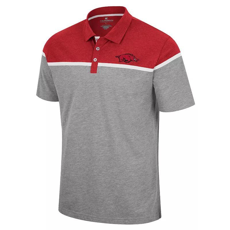 Mens Colosseum Heather Gray Arkansas Razorbacks Chamberlain Polo Product Image