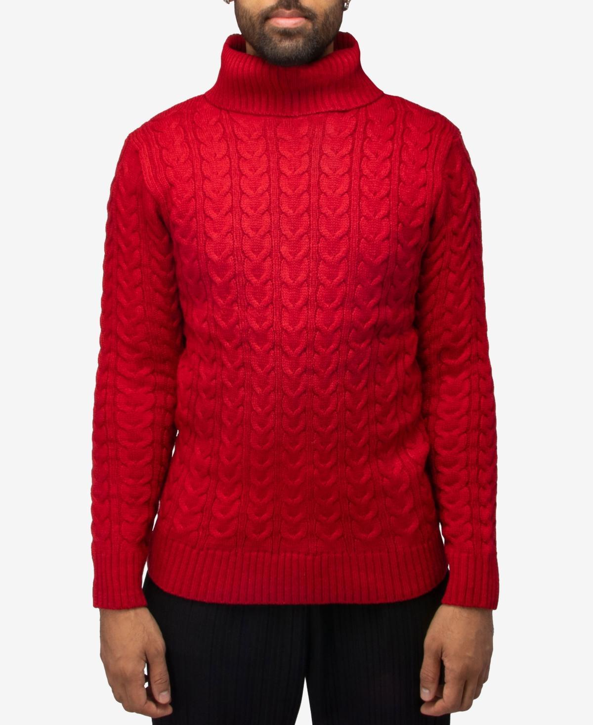 X-Ray Mens Cable Knit Roll Neck Sweater Product Image