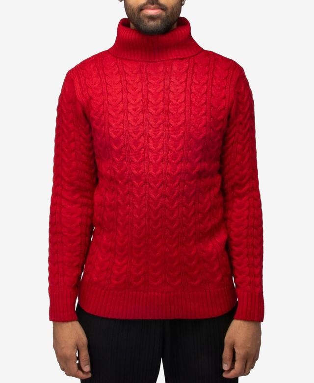 X-Ray Mens Cable Knit Roll Neck Sweater Product Image