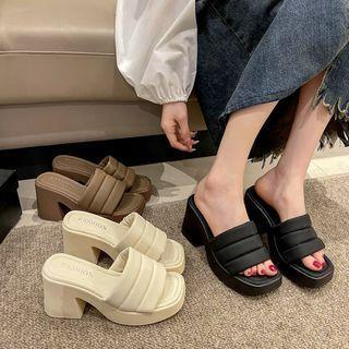 Square-Toe Platform Slide Sandals Product Image