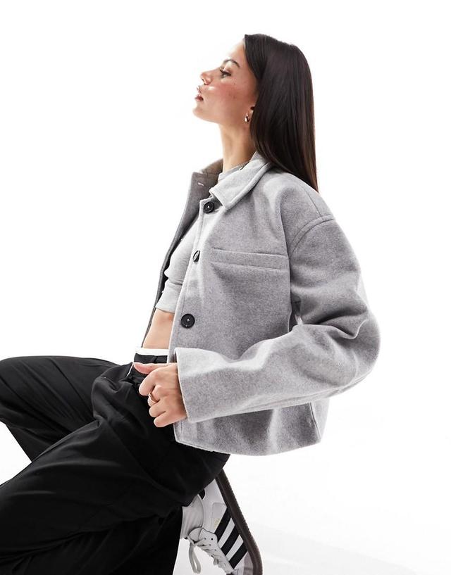 MANGO Oversize Boxy Crop Jacket Product Image