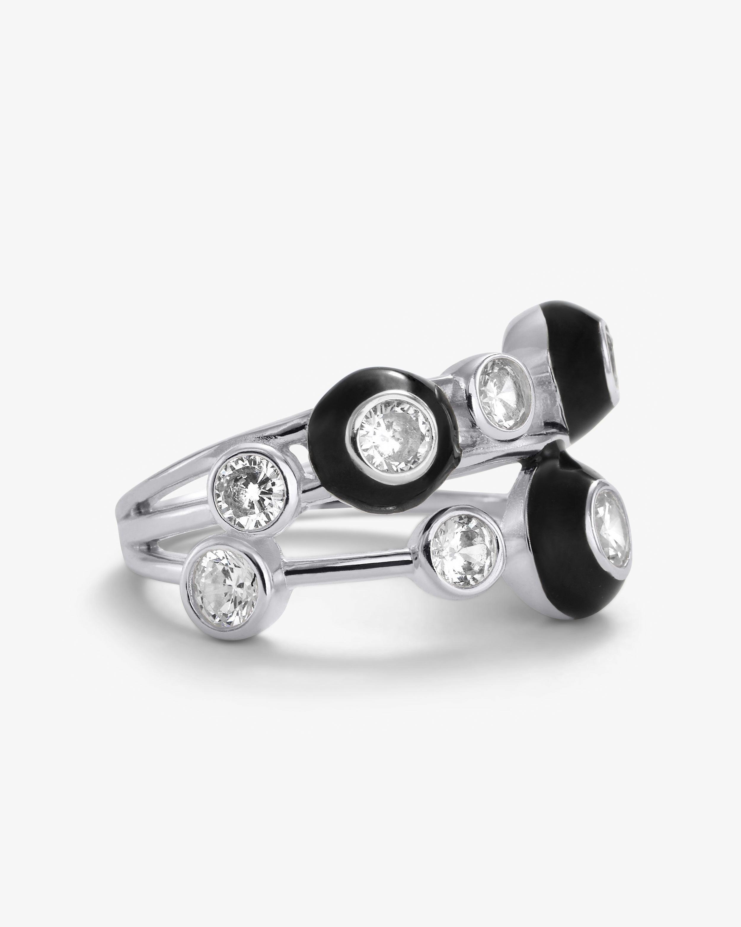 Cloud 9 Black Ring - Silver Product Image