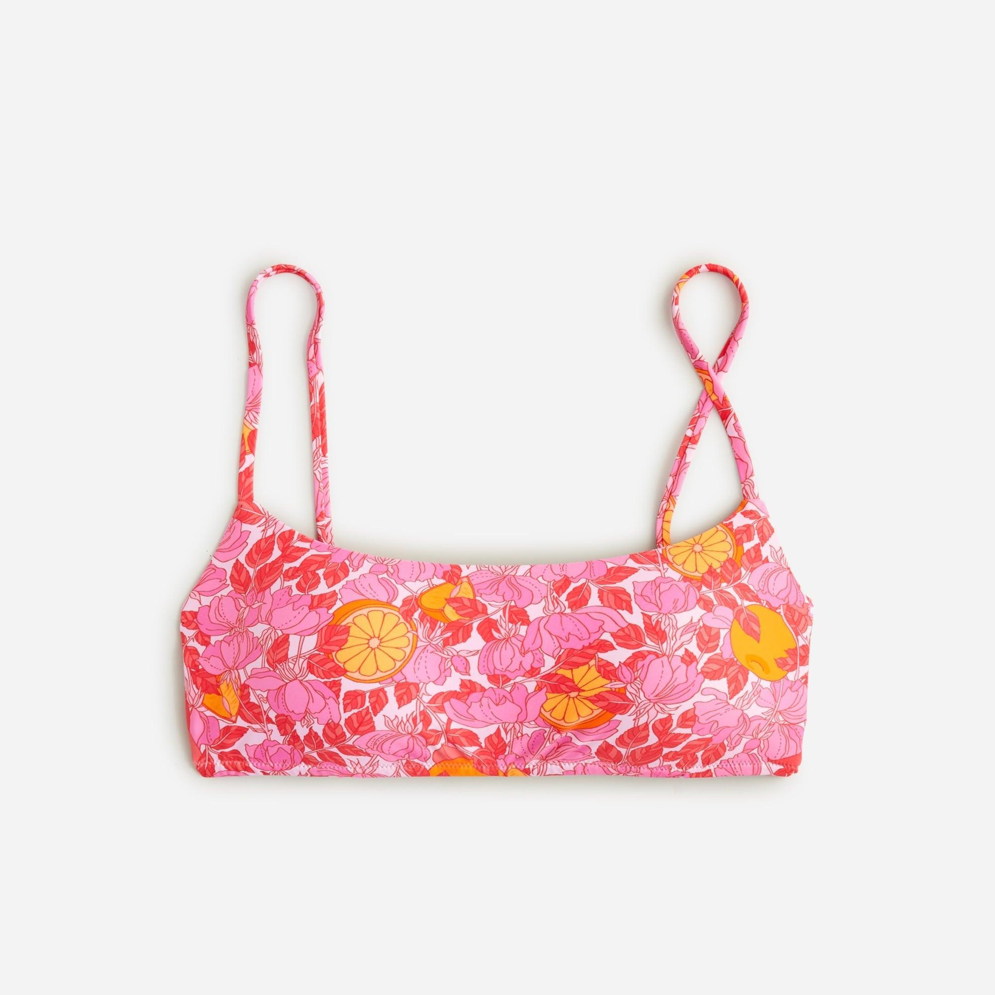 Scoopneck bikini top in pink limone print Product Image