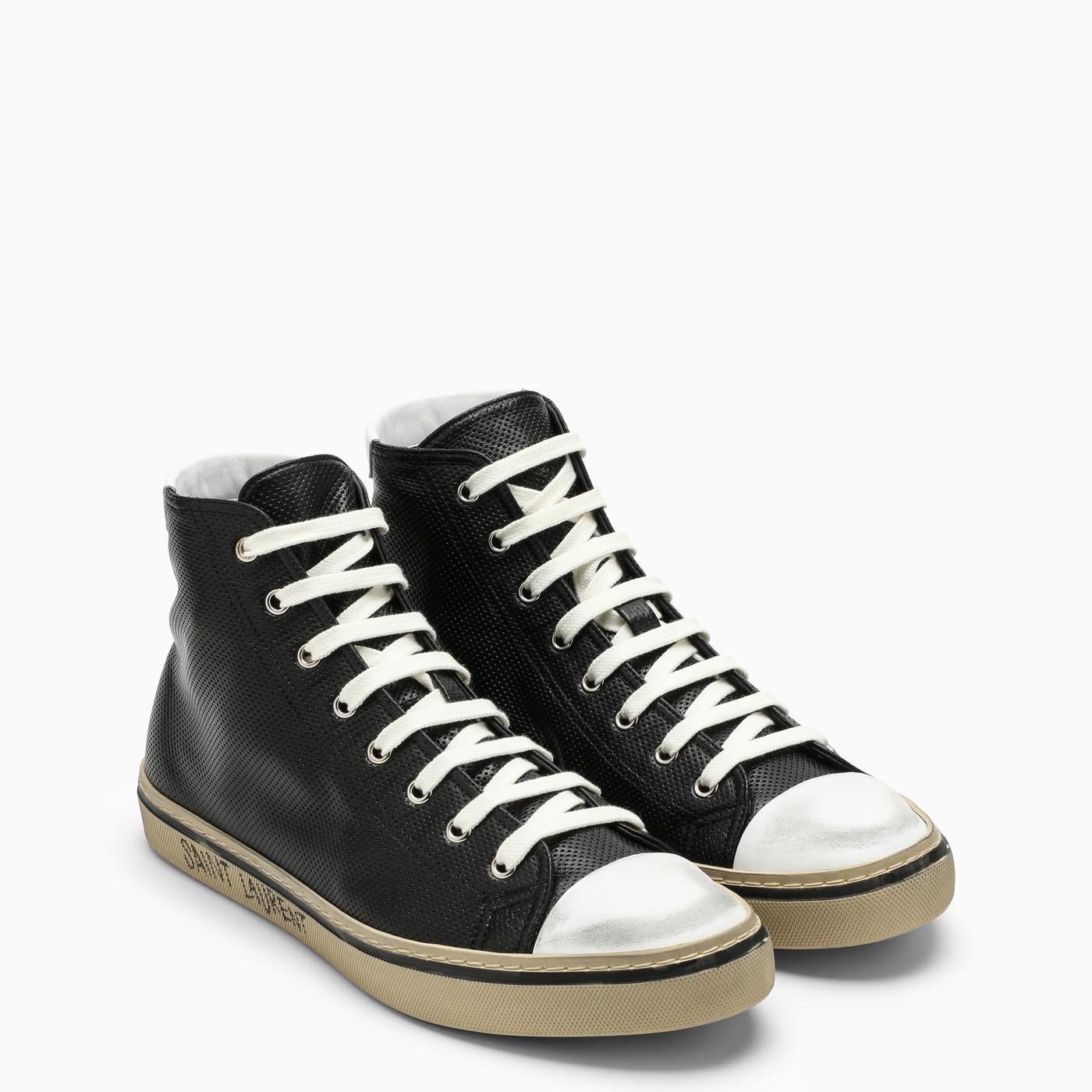 SAINT LAURENT Black Leather High Trainer Men Product Image