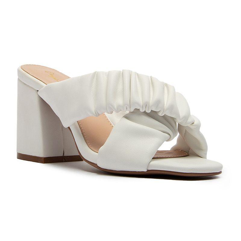 Qupid Cannoli-60 Womens Block Heel Sandals Product Image