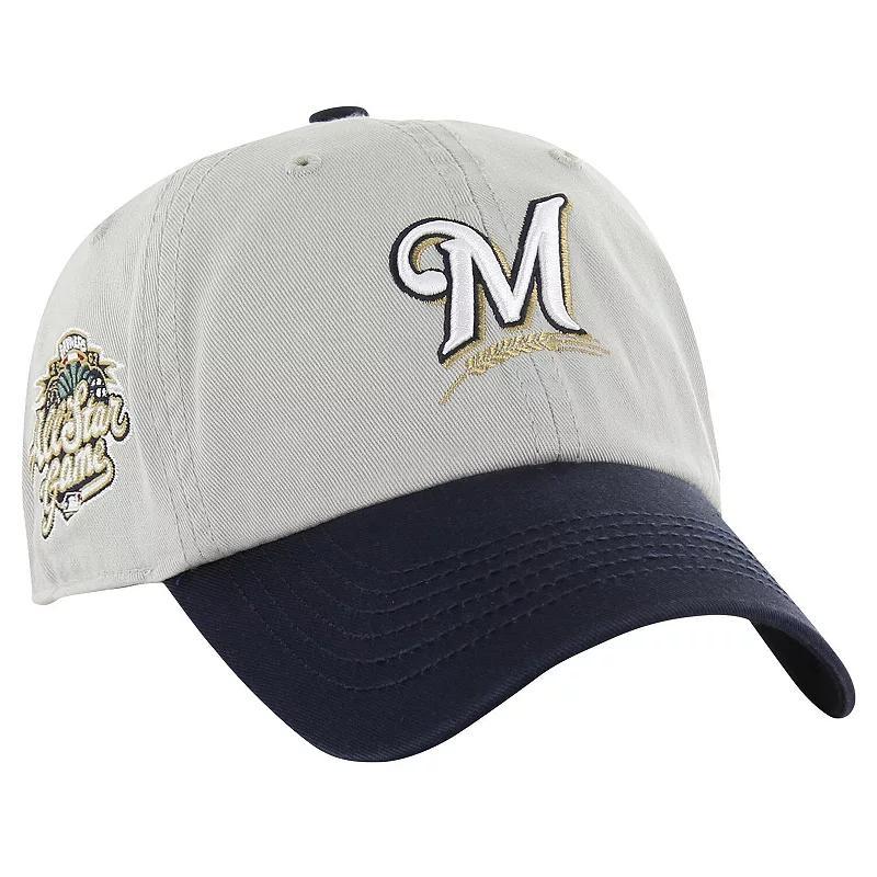 Mens 47 Gray/Navy Milwaukee Brewers Sure Shot Classic Franchise Fitted Hat Product Image