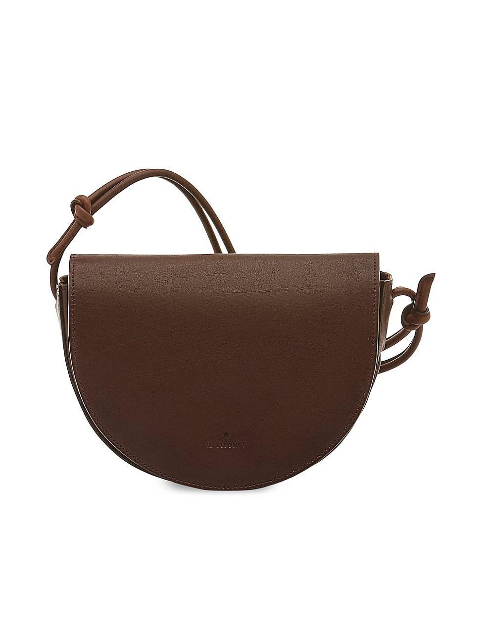 Womens Modulo Leather Saddle Crossbody Bag Product Image