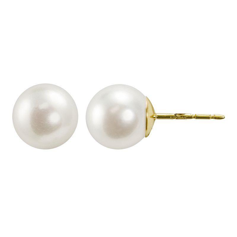 14k Gold Akoya Cultured Pearl Stud Earrings, Womens, White Product Image