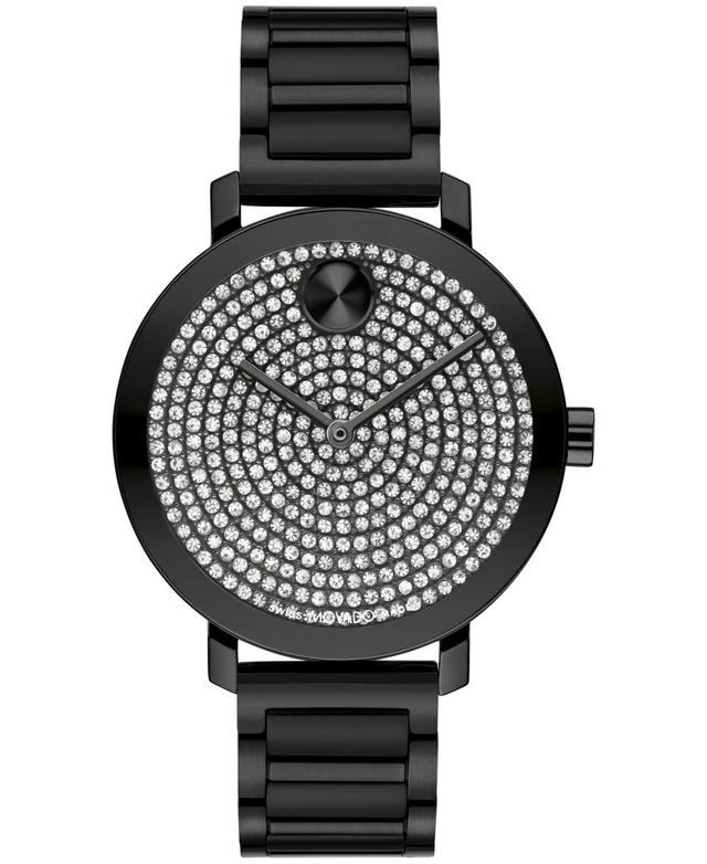 Movado Womens Bold Evolution 2.0 Swiss Quartz Ionic Plated Black Steel Watch 34mm Product Image