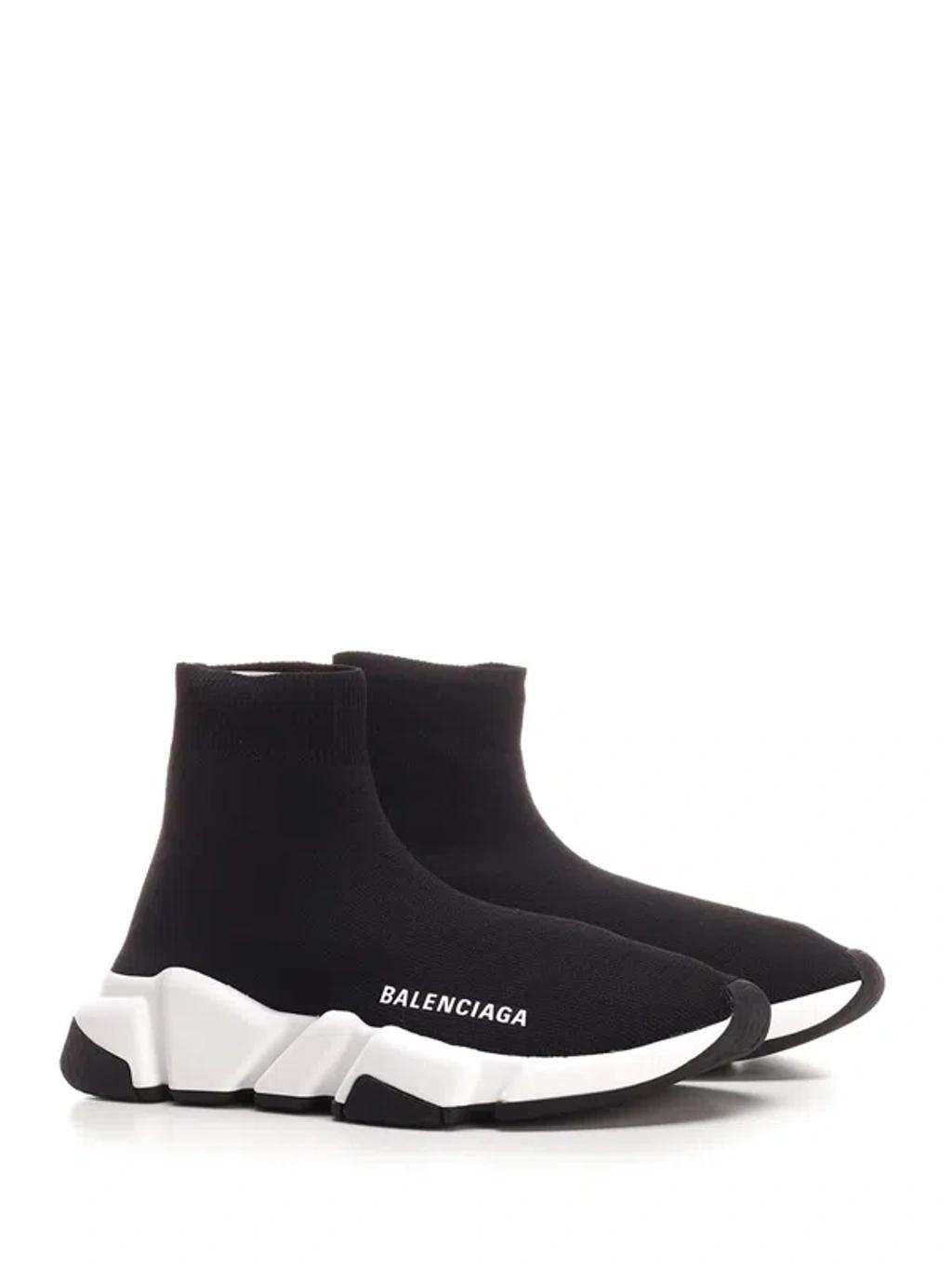 BALENCIAGA Speed Ricycled Knit Sneakers In Black Product Image