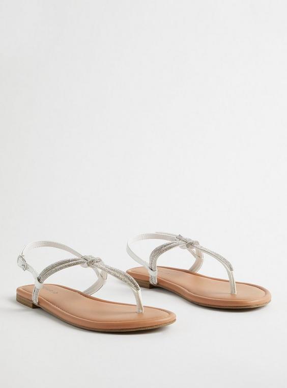 Embellished Knot T-Strap Sandal (WW) Product Image